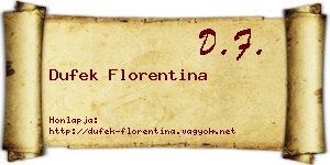 Dufek Florentina névjegykártya